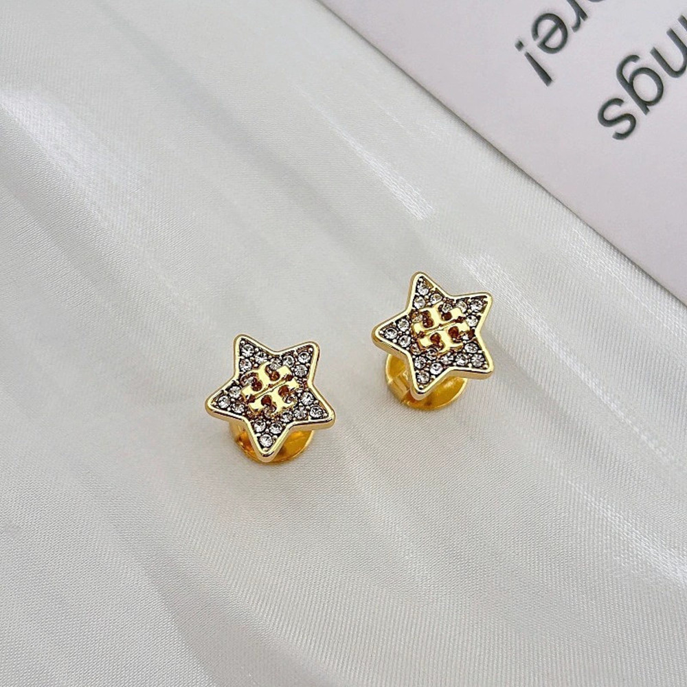Tory Burch 5 Star Letter Zircon Stud Earrings Tiny